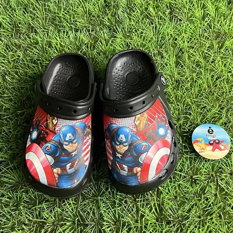 Kids Summer Sandals Children Garden Shoes Baby Boys Girl Cartoon Captain America Sandals Slipper Kids Indoor Outdoor Beach Wear