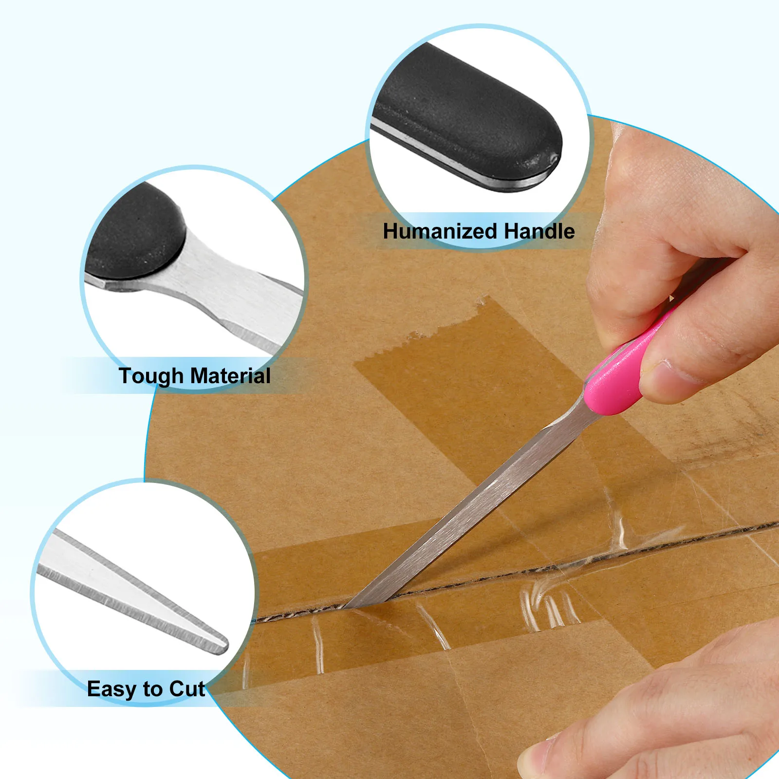 2Pcs Letter Opener Knife Stainless Steel Lightweight Handle Express Package Cutter Envelope Mail Opener for Parcel Box Open