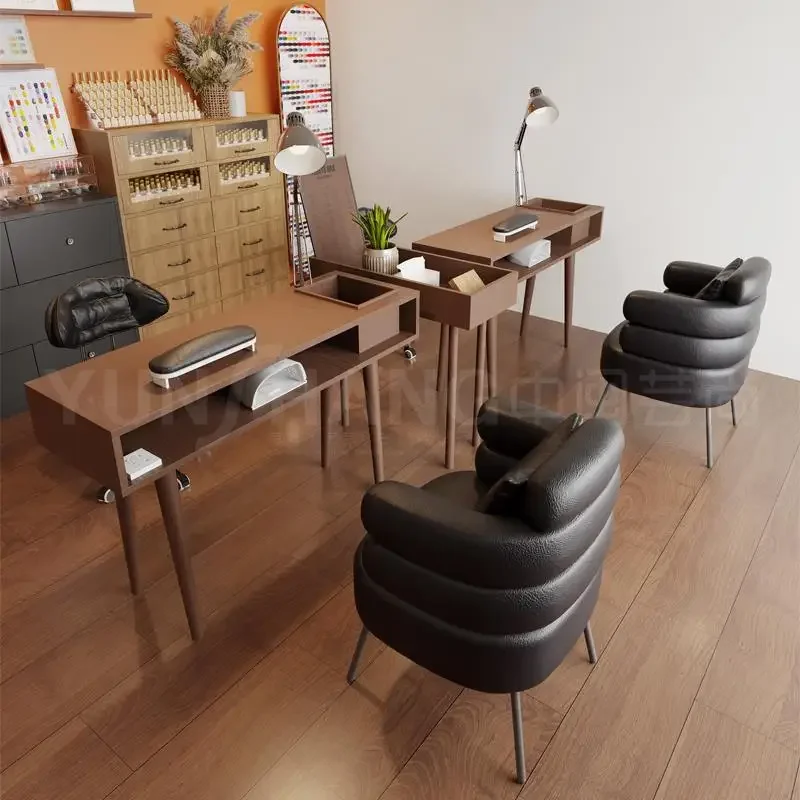 

Китайский дизайн стола для ногтей из цельного дерева, эстетический высококачественный художественный органайзер, легко чистящийся маникюрный стол, мебель для макияжа Nagel Tisch