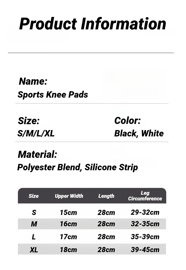 1 Stück Kompressions-Kniebandage Elastische Atmungsaktive Polsterung mit Federn Gym-Sportprotektor für Basketball, Volleyball, Laufen – Detail 2