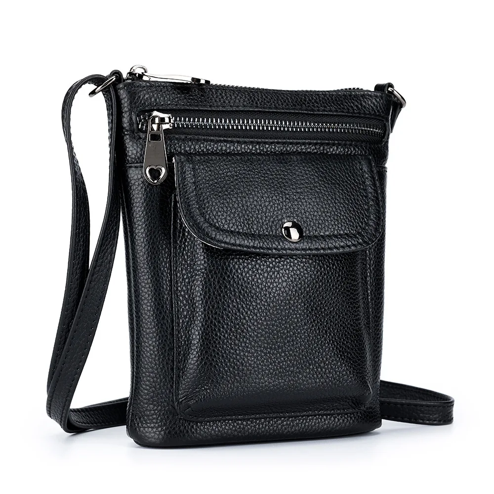 

Real Cow Leather High-capacity Small Phone Bag for Lady, Simple Crossbody Purse, Fashionable Women's Messenger Shoulder Bag