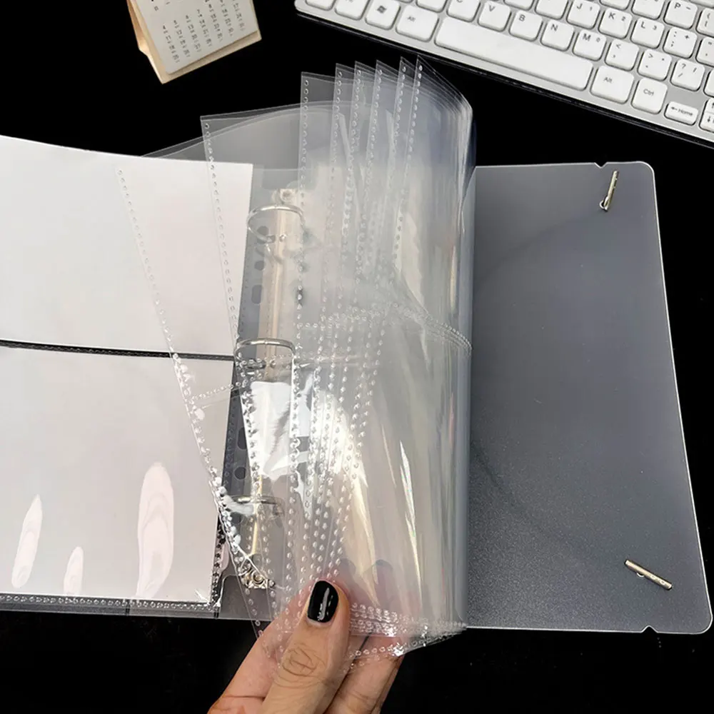 10Pcs Transparent Photo Album Inner A5 3/7-Ring Photocard Binders Sleeves 1/2/4/6 Pockets Kpop Album Refill Pages Cards Storage