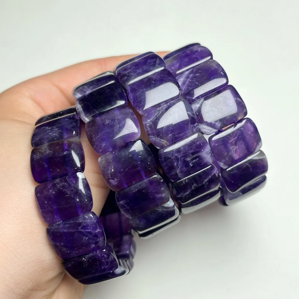 17X13MM Natural Dream Amethyst Bangle Fashion Gemstone Crystal Jewelry Bangle For Women Healing Bohemia Holiday Gift 1pcs