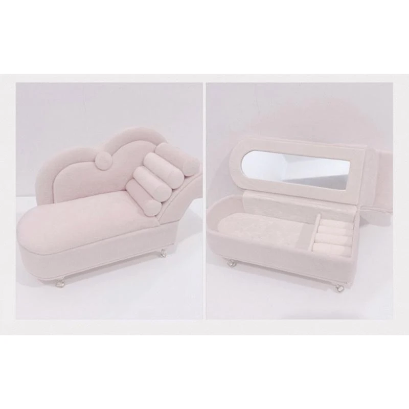 

91AC Stylish Jewelry Case Elegant Jewelry Organizers Sofa Shaped Earring Organizers Jewelry Box Suitable for Jewelry Storage