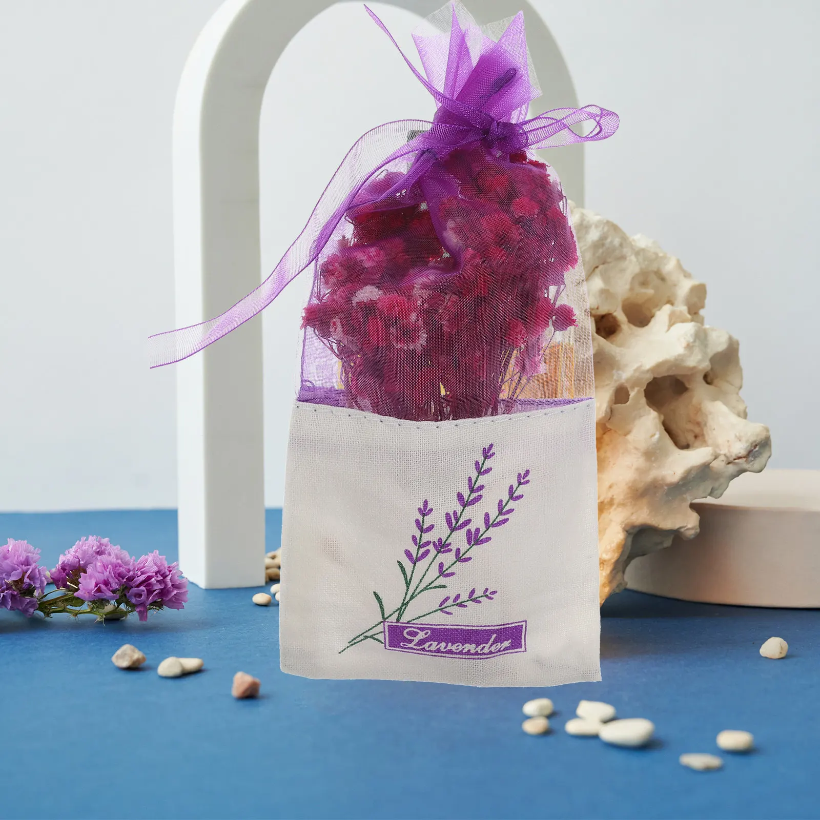 1Set Lavender Bags Cotton Sachet Bag Natural Fragrance Pouch for Closet Moth Deterrent Clothing Perfuming Home Air Freshening