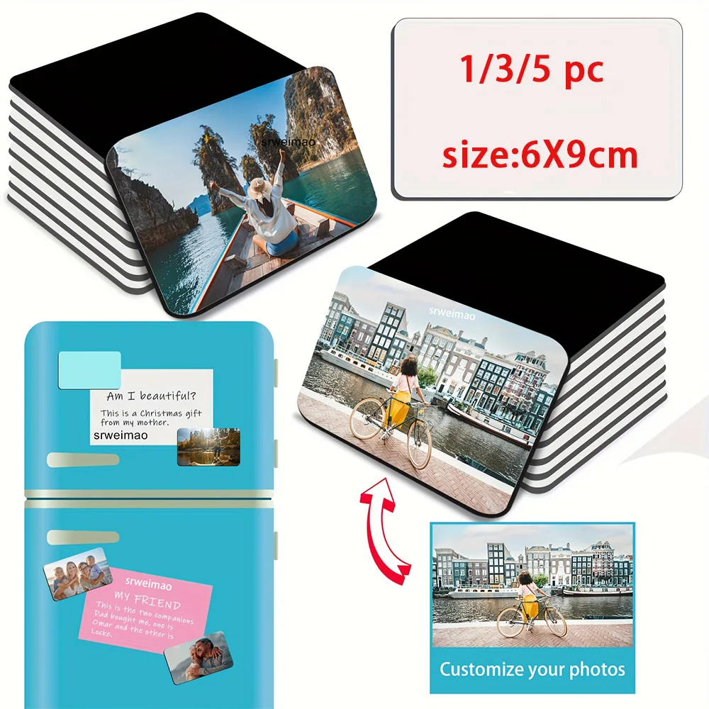 3/5pc rectangle Custom Picture Fridge Souvenir Magnet Refrigerator Magnet City Landmark Magnet Kids Educational Letter Number