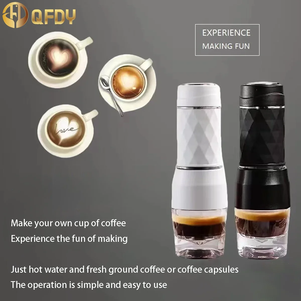 

Home coffee maker Hot/Cold Water manual espresso maker 3-in-1 Portable capsule and ground hand press travel coffee equipment