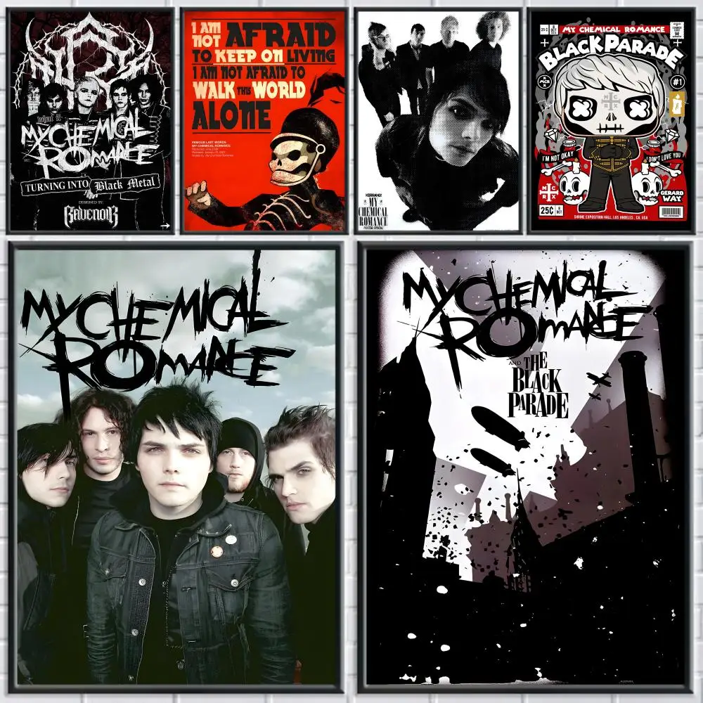 Band M-My C-Chemical Romance Poster für Zuhause, Wohnzimmer, Schlafzimmer, Bar, Flur, klebriger Wanddruck, wasserfest, ästhetische Dekoration