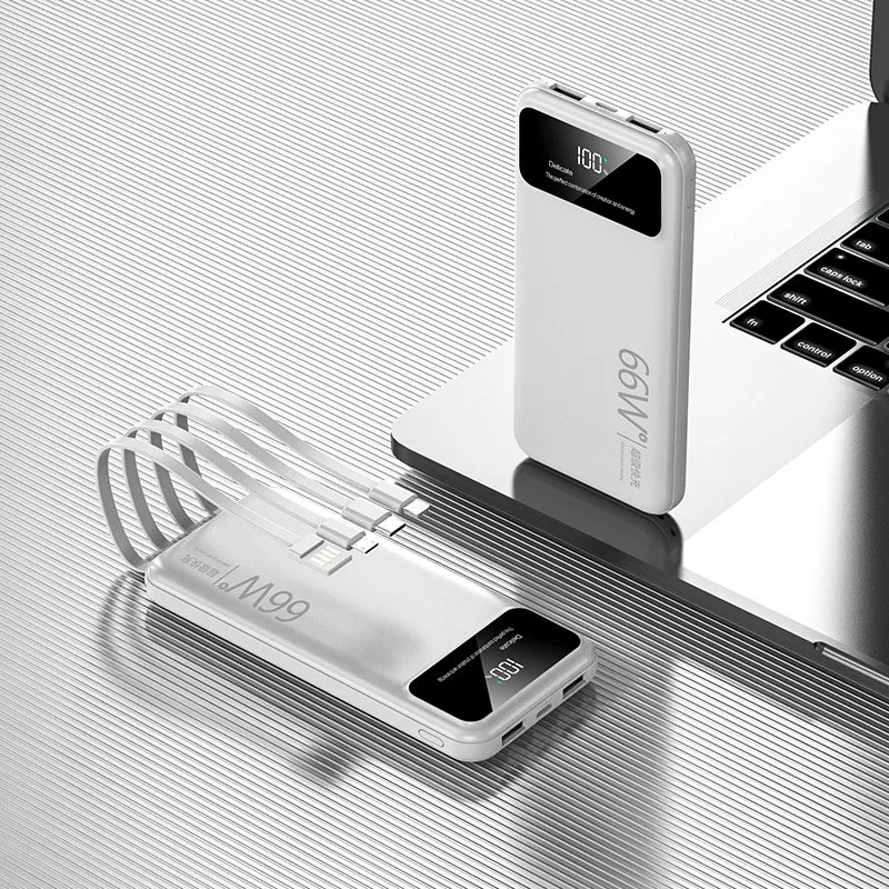 20000mAh Large Capacity Power Bank 66W PD20W Fast Charging Portable Charger Powerbank for iPhone 16 15 Pro Xiaomi Samsung Huawei