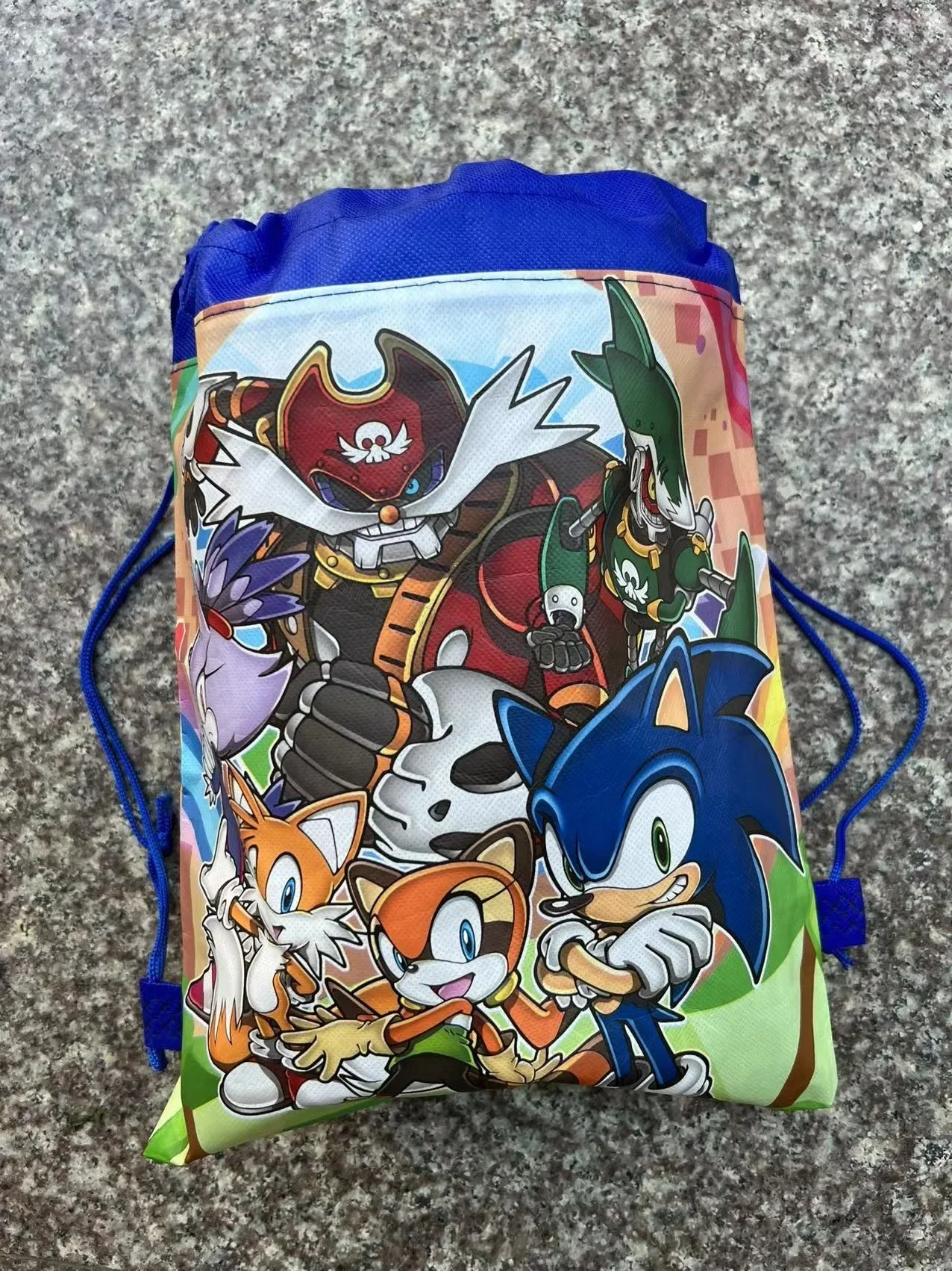 Cartoon Anime Sonics Print Drawstring Backpacks Portable Draw String Bags Drawstring Bag Sport Shoes Organizers Pouch kids gift