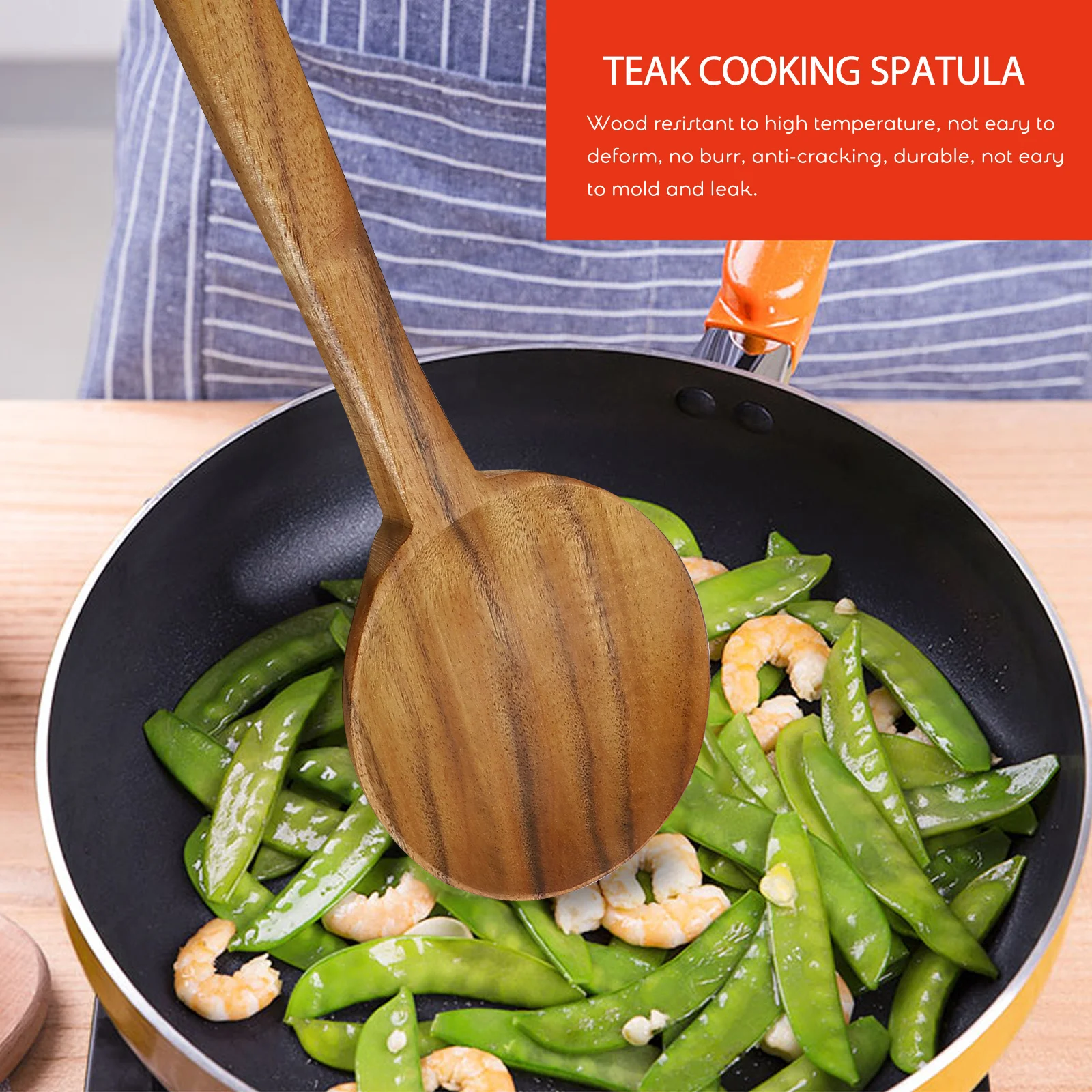 Premium Teak Wood Cooking Ladle Long Handle Soup Spoon Non-Scratch Kitchen Utensil Heat Resistant Wooden Tableware For Home