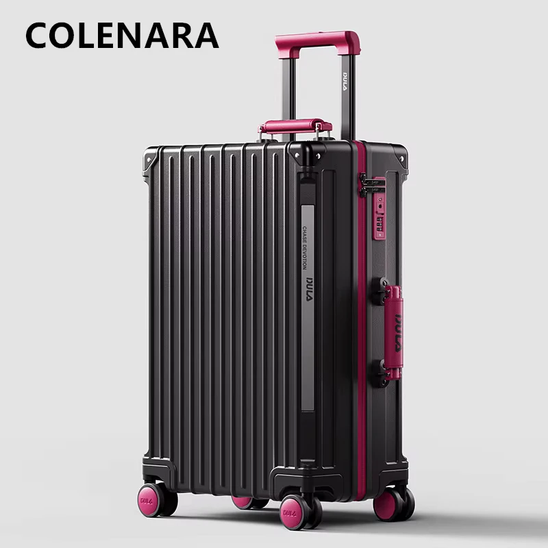 COLENARA-maleta rodante con cremallera, Maleta de viaje de gran capacidad, equipaje de mano ABS + PC, 20 