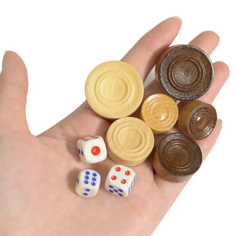 لوحة ألعاب شطرنج خشبية محمولة قابلة للطي، لوحة شطرنج خشبية للبالغين (الشطرنج + لعبة الداما ولعبة الطاولة) #6