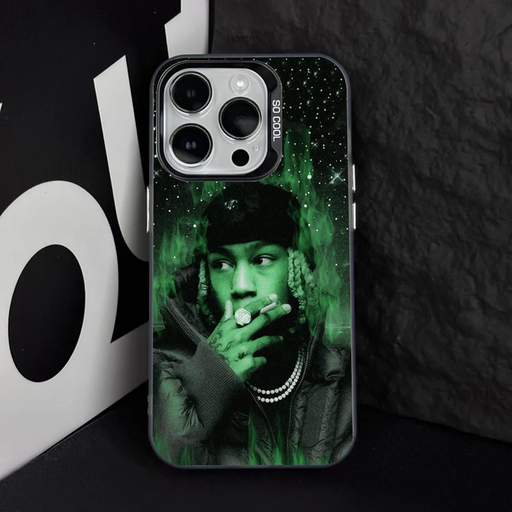 Rapper R-Rich Amiri Phone Case IMD Color Silver Shell For IPhone 16 15 14 13 12 11 Pro Max Plus