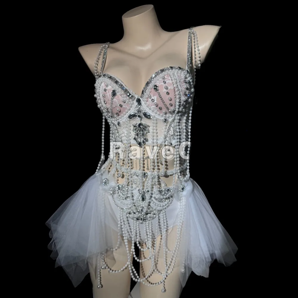 

Luxury Diamond Beading Bikini Set Bar Performance Model Catwalk Music Festival Disco Dance Costume DJ Singer Sexy Stage Wear