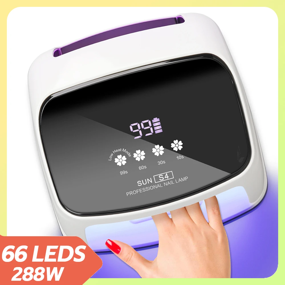Zz New 66LED UV Nail Drying Lamp Machine - Gel Polishing Professional Curing Nail Enhancement Lamp 4 Timer LCD Display Tool