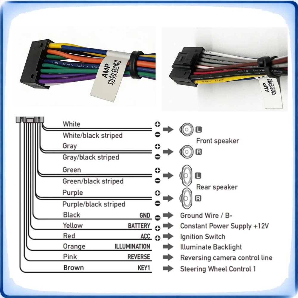 24Pin Radio Wiring Harness, 16Pin Car Android Adapter – For Hyundai Accent/Azera/Santa Fe & Kia Sportage/Carnival