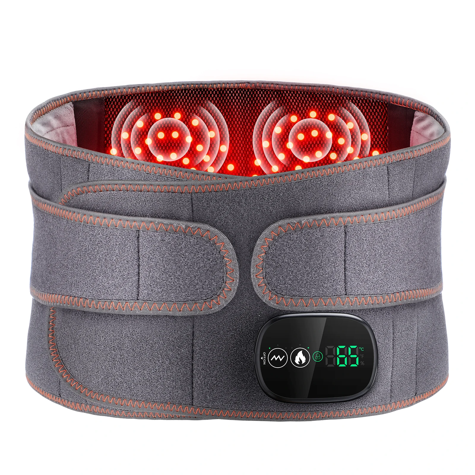 Electric Waist Massager Vibration Back Hot Compress Belt LED Touch Screen Temperature Waist Massage Back Support Muscle Relax