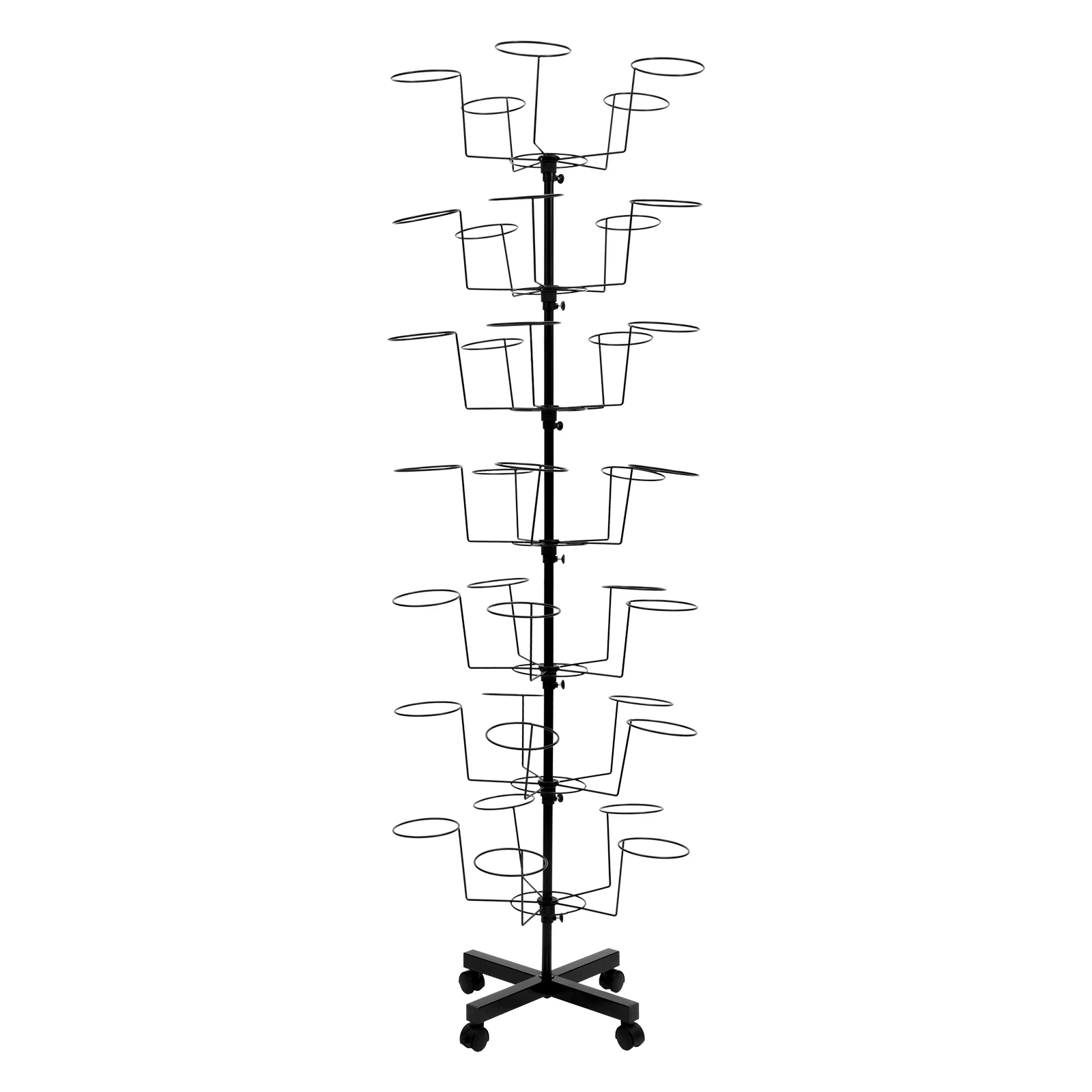 7-Tier Rotating Hat Rack, 35-Cap Storage Display Stand, Organizer for Baseball Hats and Cowboy Hats