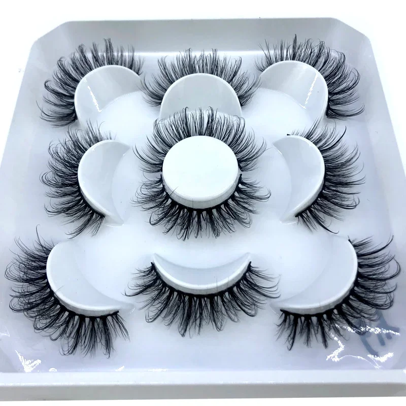 AMSDCN New 5-Pair 8-25mm Natural 3D Mink Eyelash Extension Eyelash Maquiagem