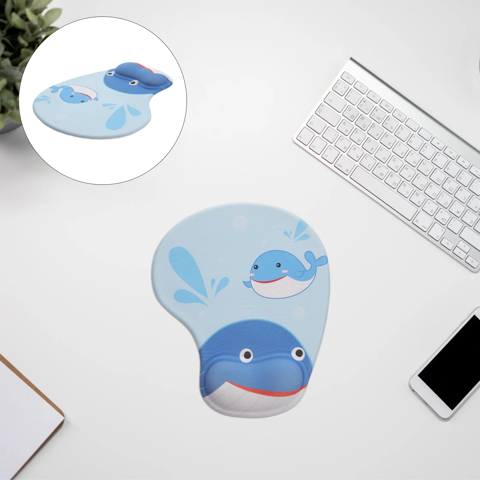 

Shark Mouse Pad Ergonomic Wrist Support Silicone Non-Skid Mousepad for Laptop Computer Gaming Office Desk Mouse Pad