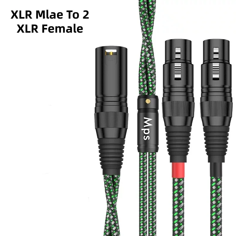 XLR Plug To 2 XLR Male Female Audio Cables 6N Single Crystal Copper Dual XLR Connector Cable 1m 1.5m 2m