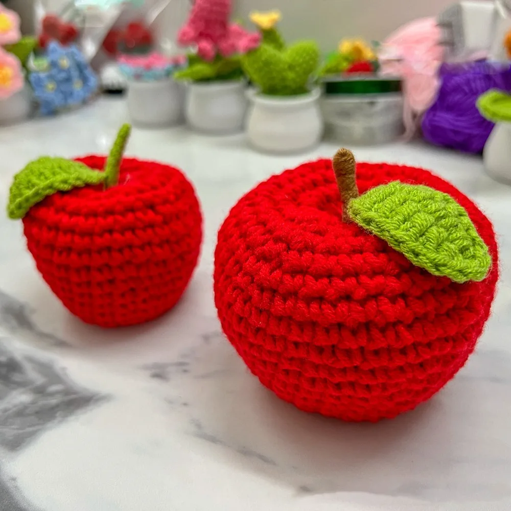 Woolen Knitted Woolen Knitted Ping an Fruit Ping an Fruit Accessories Knitted Griggles Fruits Red Handmade Hand Knitted Griggles