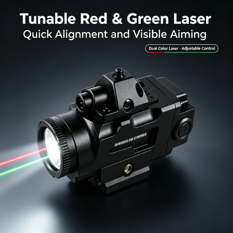 Tunable Red and Green Laser Under Mount Light Super Bright Portable Lighting Accessory For Outdoor Application