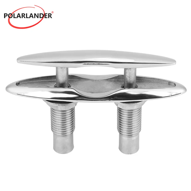 Pop Up Boat Cleats 316 Stainless Steel Marine Cleat 5 Inch Retractable Flush Mount For Yacht Dock view 2