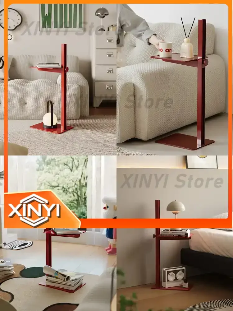 Adjustable Nordic Side Table for Sofa Bed Small Living Room Minimalist Bedroom Nightstand for Small Spaces
