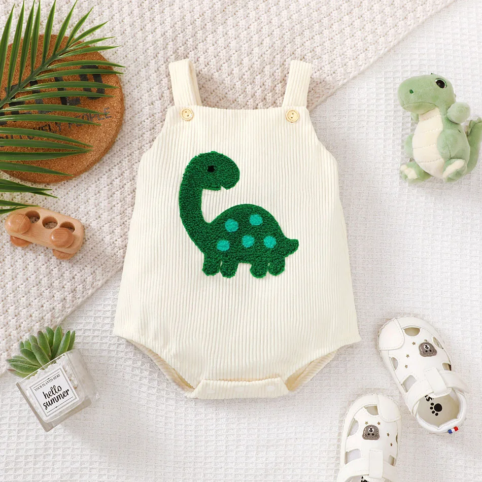 

Unisex Infant Green Corduroy Turtle Towel Embroidered Strap Bodysuits Soft Durable Little Adventurers Ideal Play and Exploration