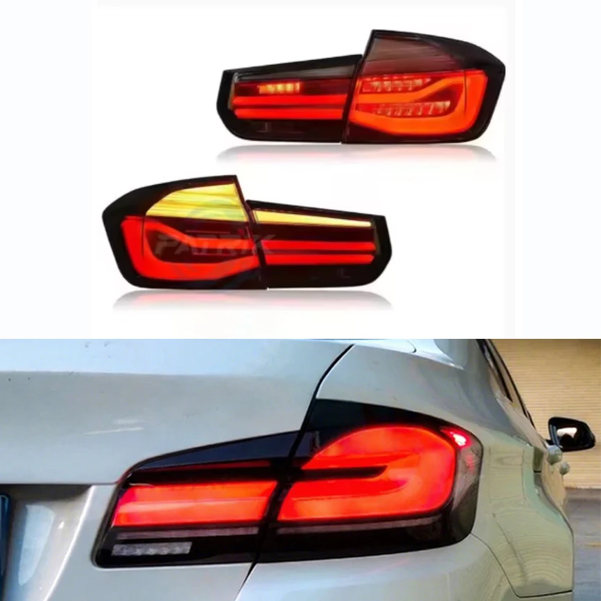 for 3 Series  F30 F35 318i 320i 330i Tail Lights Round LED Tail Lights Complete Assembly Red Clear Lens Modern Style