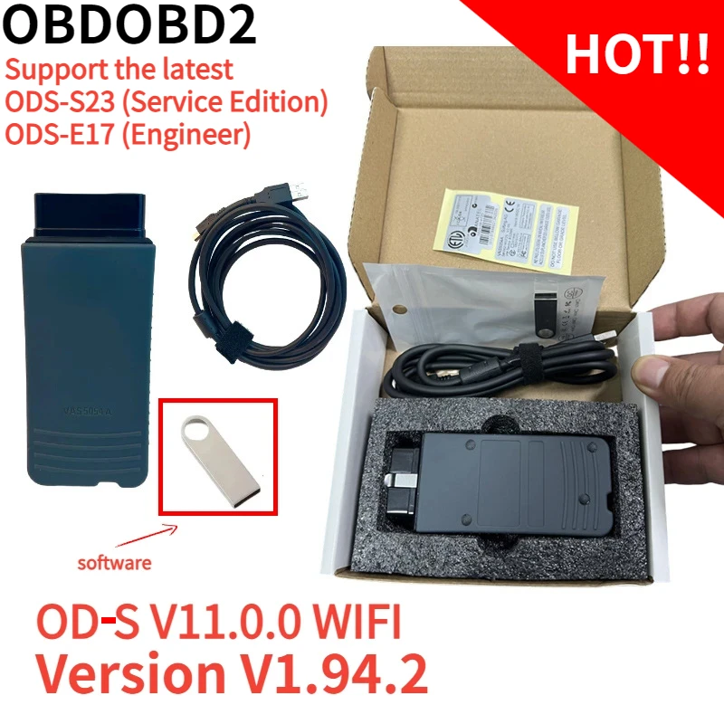 Latest ForVAS5054A WIFI Version Supports OD-S V11.0.0 for V/A/S Fault Diagnosis Scanner V1.9.4.2 USB Version Supports OD-S V23.0