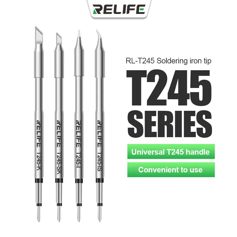 RELIFE RL-T245 Soldering Iron Tip, Universal T245 Handle, 1-Second Heating, 2-Second Tinning, Good Oxidation Resistance