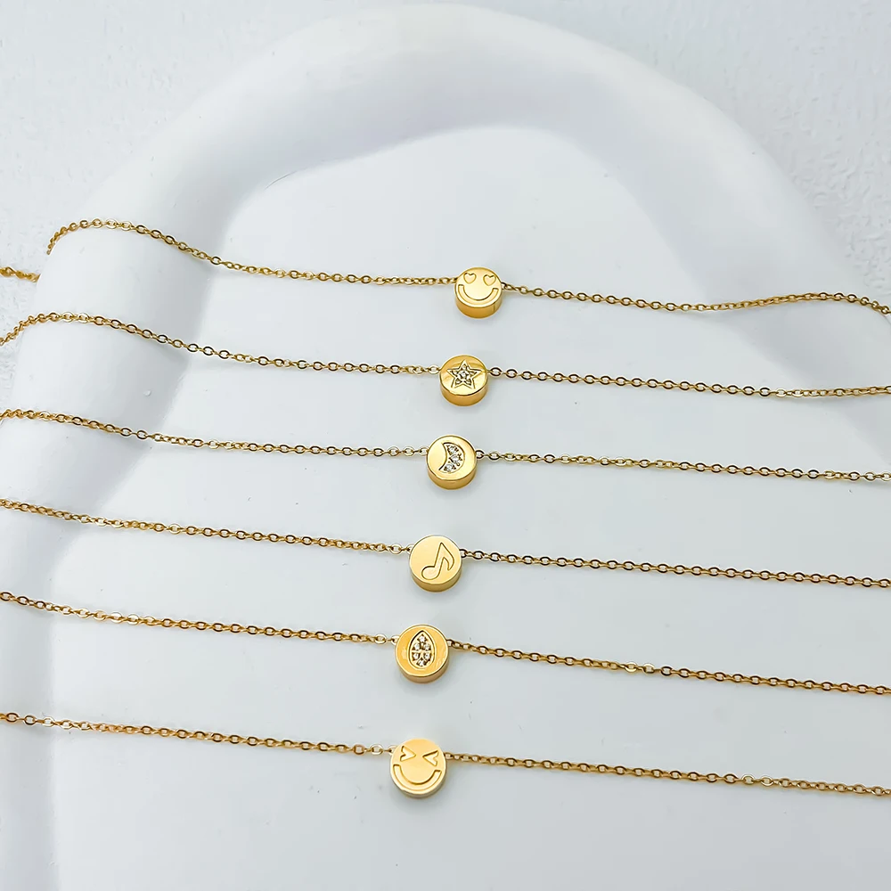 EManco Mini Delicate Round Jewelry Stainless Steel Gold-Plated Bracelet Simple Party Favors Wholesale