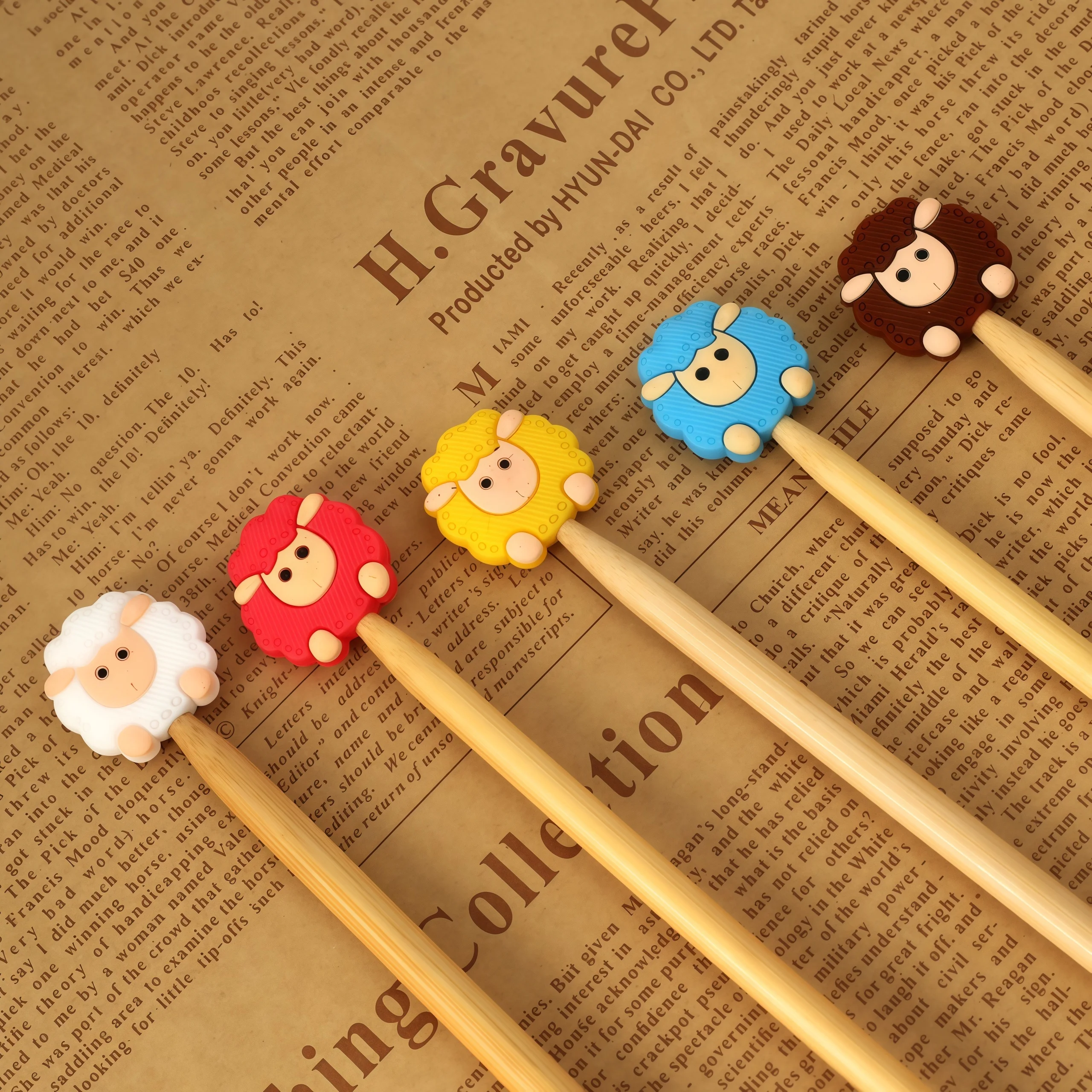 4/5/6pcs Silicone Sheep Knitting Needle Point Protectors Multicolor Needle Tips Stoppers Needle Caps DIY Sewing Weave Tools