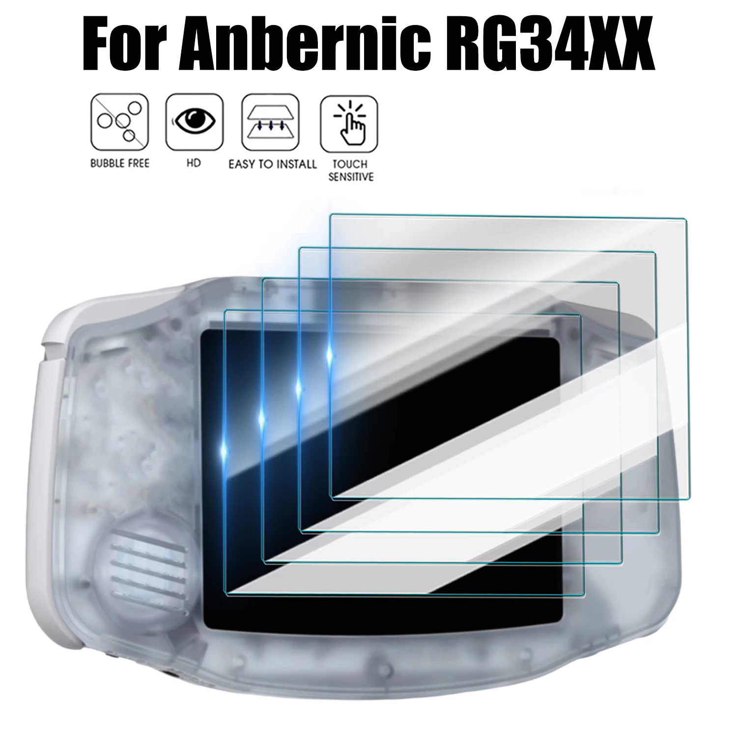 Защитная пленка из закаленного стекла для Anbernic RG34XX, защитная пленка для экрана игровой консоли, устойчивая к царапинам