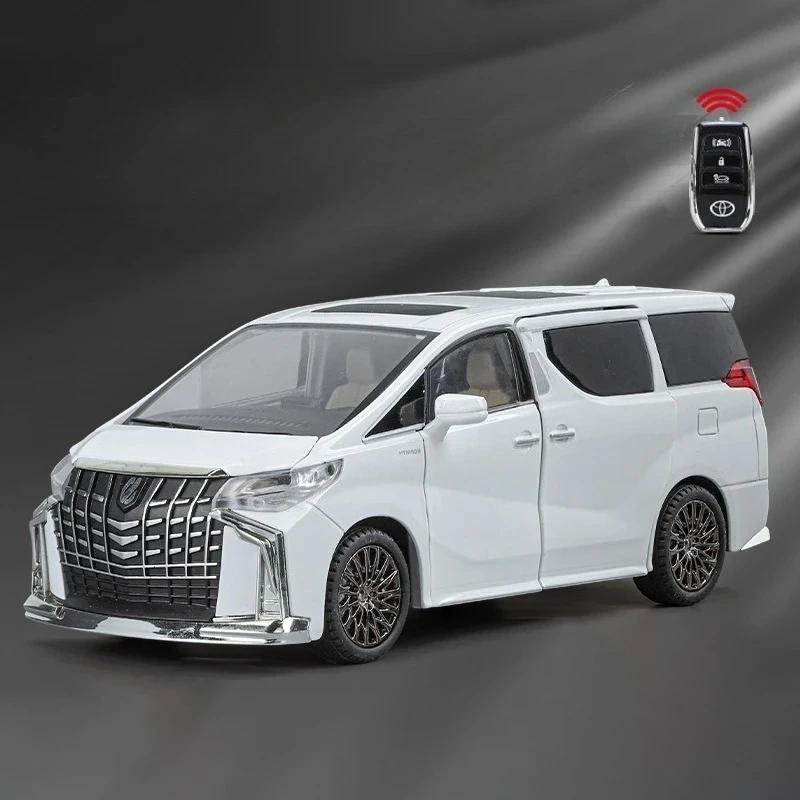 1:24 Alphard Key Control Alloy Car Model Sound and Light Pull Back Children's Toy Collectibles Birthday gift