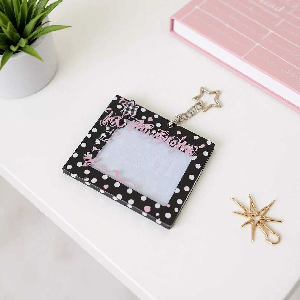 Bag Charm Card Holder Protective Acrylic Card Holder Transparent Card Display Protector Rectangular For Student Daily Use 3 Inch
