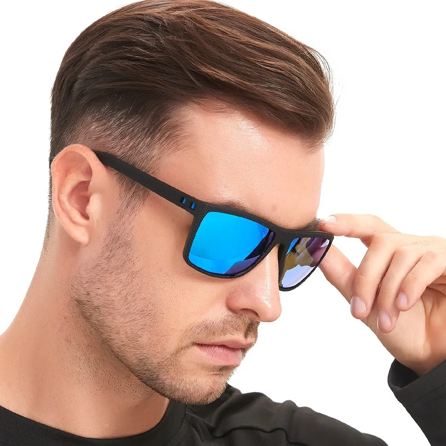 Gafas de sol polarizadas con patrón de cuadros Vintage para hombre y mujer, lentes de sol cuadradas a la moda con diseño de marca, UV400, 3 unidades