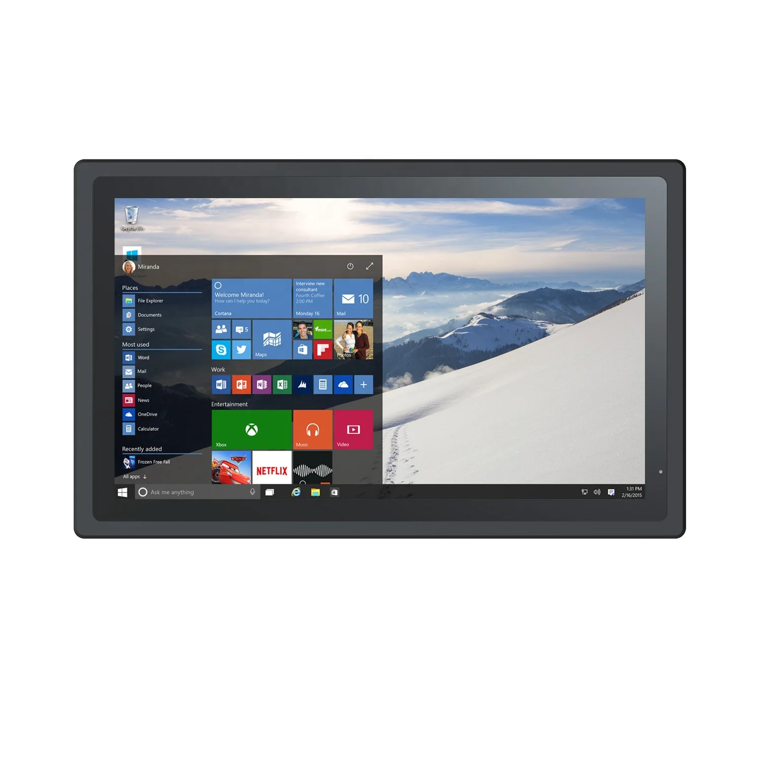 High Brightness 21.5 Inch Industrial Monitor 1000 Nits 10 Points Capacitive Touch Screen IP65 HDMI VGA AV Interface LED Business