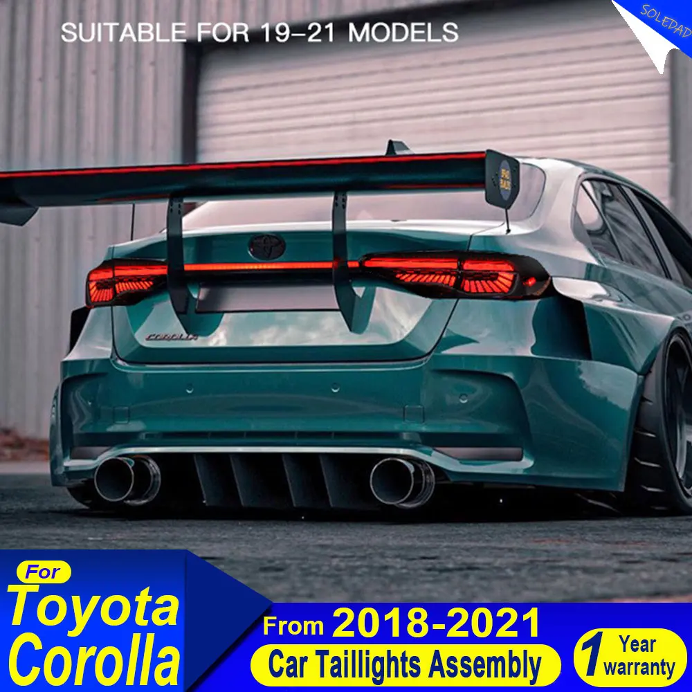 

Задние фонари для Toyota Corolla 2020-2024, анимированные задние фонари, светодиодные задние фонари в сборе, установка Plug and Play.