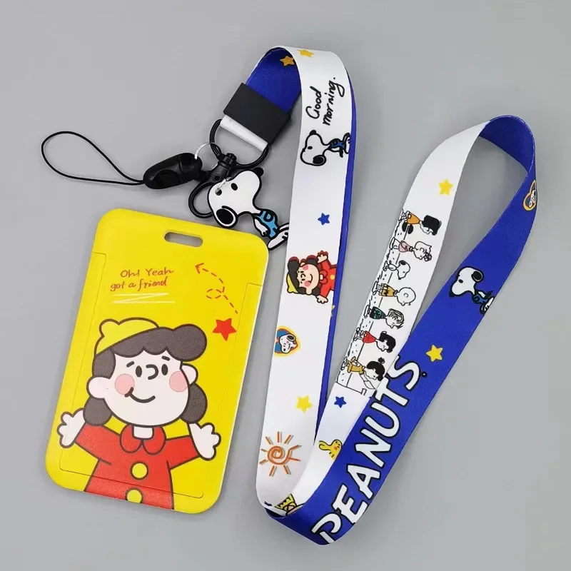 Snoopy ID Card Holder cordino Cartoon Girls Boys credental Holders Neck Straps Women Badge Holder portachiavi accessori regali