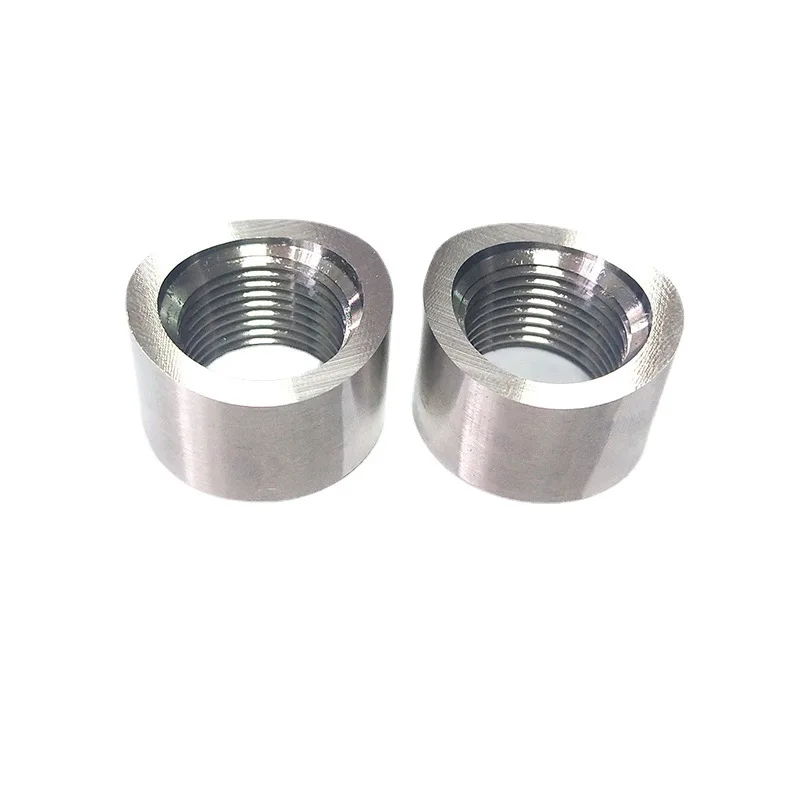 2PCS Oxygen Sensor Weld Bung Stainless Steel M18x1.5 Notched Welded Base Nut O2 Sensor Mounting Bungs M18x1.5 Bung