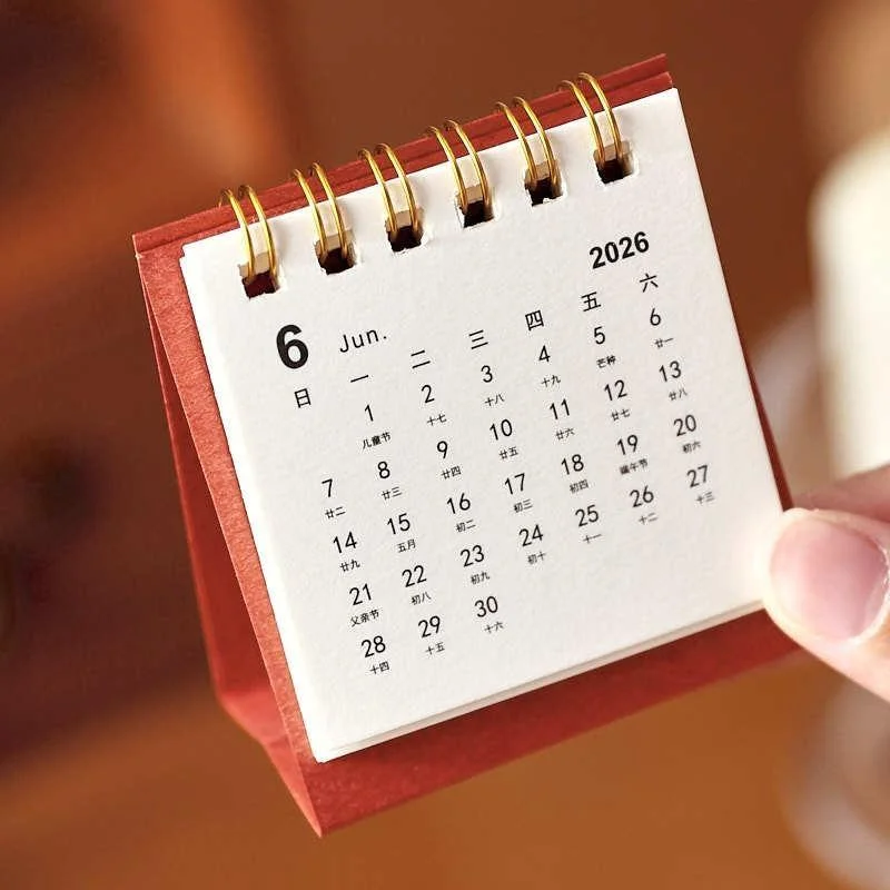 2027 Mini Simple Calendar Small Desk Calendar Creative Coil Calendar Planner Desktop Decoration Office Stationery