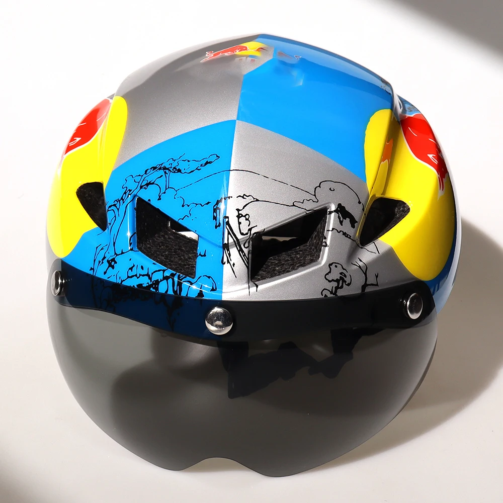 Triathlon Tri Aero TT Rennradhelm Brille Racing Radfahren Fahrrad Sport Sicherheit Titanrennen Fahrradhelm Fahrradbrille – Detail 4
