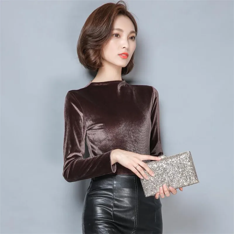Autumn Velvet Blouse korean turtleneck warm winter velvet shirt,fashion plus size Velour blouse  blusas de moletom feminino