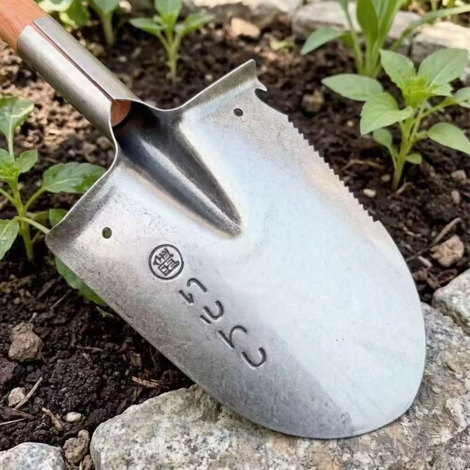 Gehärtete Manganstahl-Schaufel, Verstärkte Klinge mit Holzgriff für Outdoor-Camping und Militärische Zwecke – Detail 3
