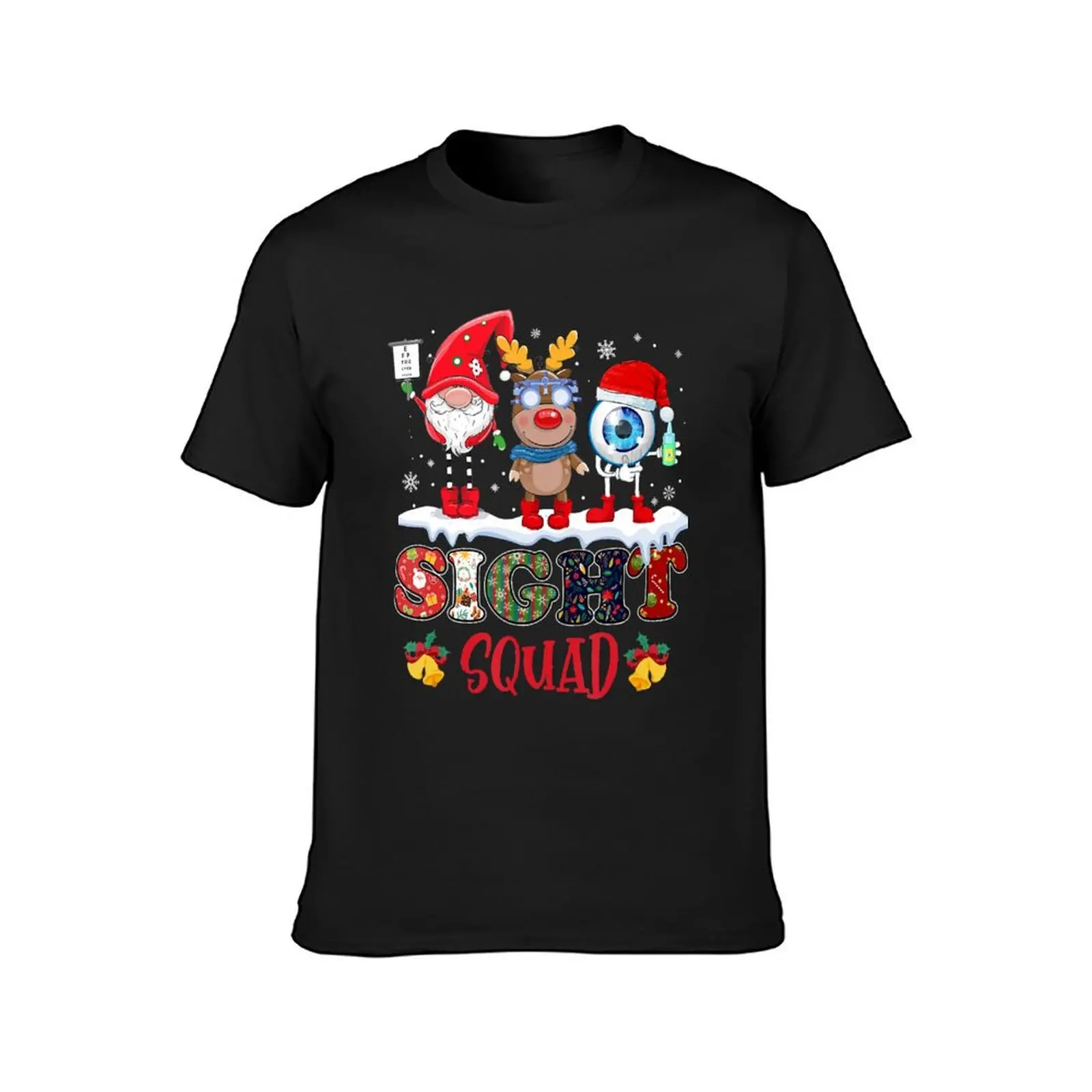 Funny Sight Squad Gnome Reindeer Santa Christmas Optometrist T-Shirt for a boy shirts graphic tees T-shirt men