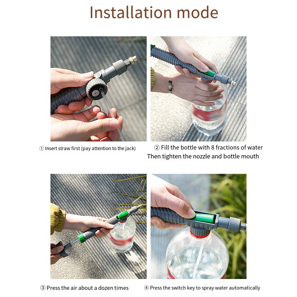 Spray Bottle Air Pump Sprayer Adjustable Bonsai Compact Lightweight Manual Nozzle Push Study Watering Long Lasting